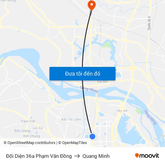 Đối Diện 36a Phạm Văn Đồng to Quang Minh map