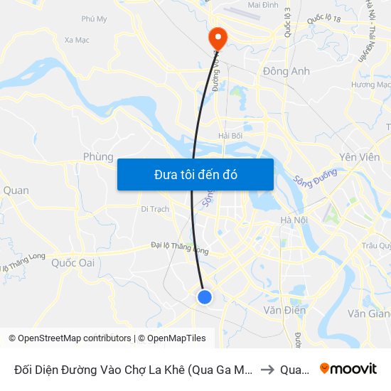 Đối Diện Đường Vào Chợ La Khê (Qua Ga Metro La Khê) - 405 Quang Trung (Hà Đông) to Quang Minh map