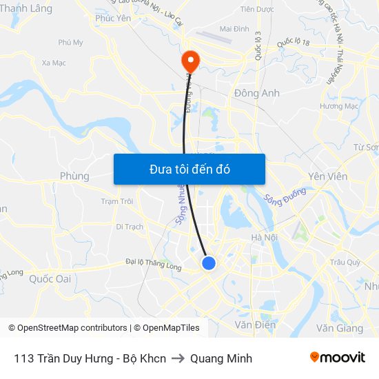 113 Trần Duy Hưng - Bộ Khcn to Quang Minh map