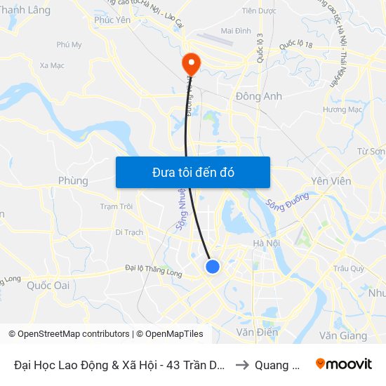 Đại Học Lao Động & Xã Hội - 43 Trần Duy Hưng to Quang Minh map