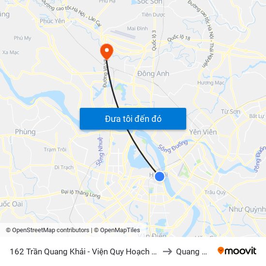 162 Trần Quang Khải - Viện Quy Hoạch Thủy Lợi to Quang Minh map