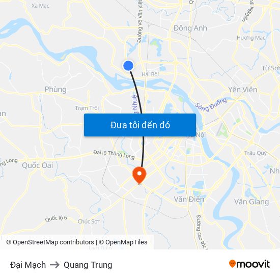 Đại Mạch to Quang Trung map