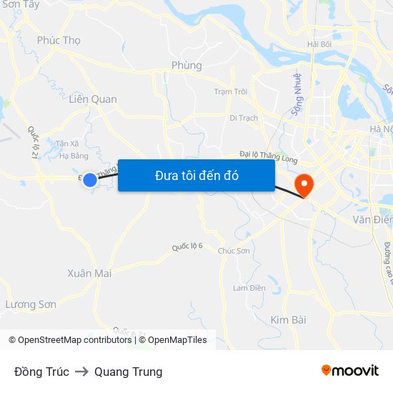 Đồng Trúc to Quang Trung map