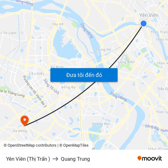 Yên Viên (Thị Trấn ) to Quang Trung map