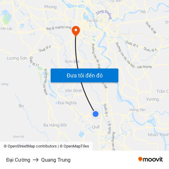 Đại Cường to Quang Trung map