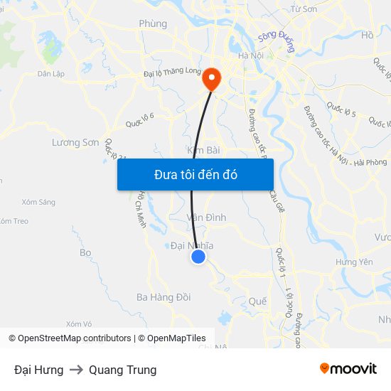 Đại Hưng to Quang Trung map
