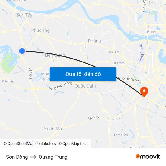 Sơn Đông to Quang Trung map