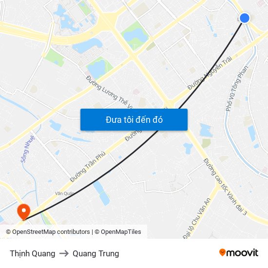 Thịnh Quang to Quang Trung map