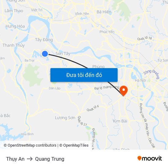 Thụy An to Quang Trung map