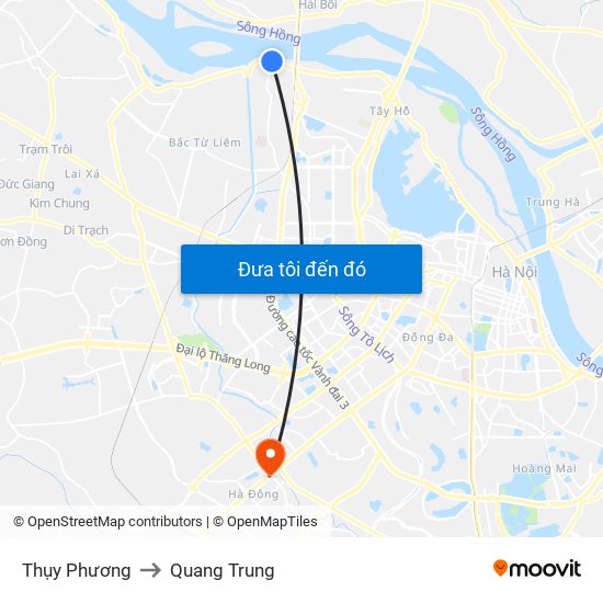 Thụy Phương to Quang Trung map