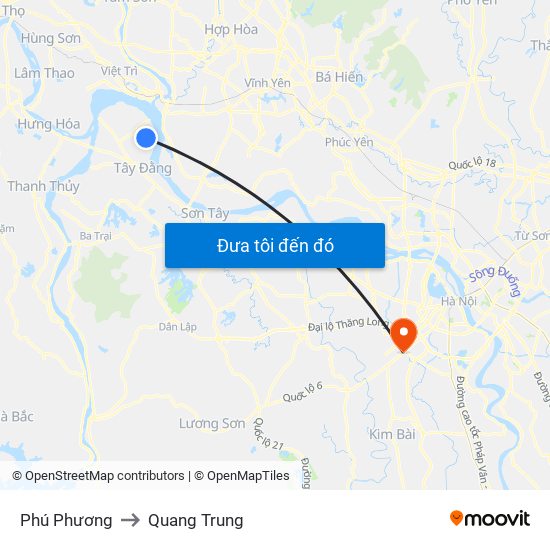 Phú Phương to Quang Trung map