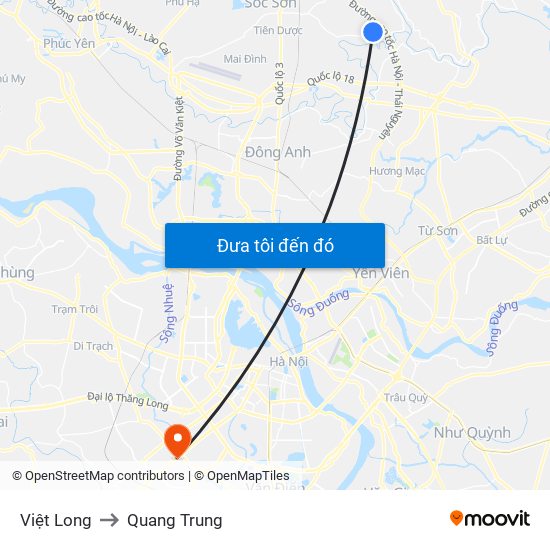 Việt Long to Quang Trung map