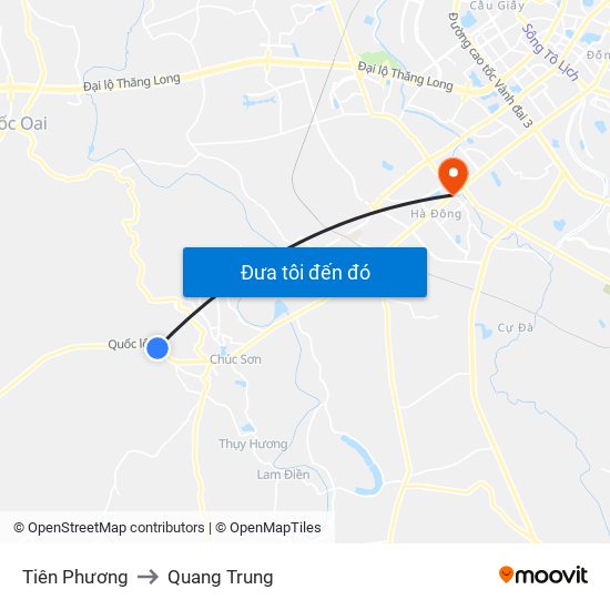 Tiên Phương to Quang Trung map