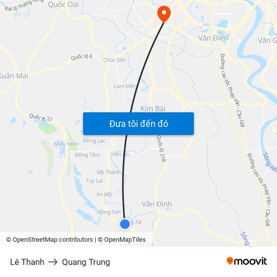 Lê Thanh to Quang Trung map