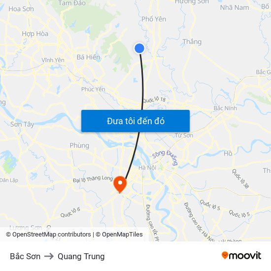 Bắc Sơn to Quang Trung map