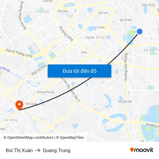 Bùi Thị Xuân to Quang Trung map