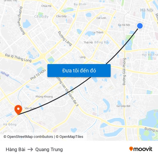 Hàng Bài to Quang Trung map