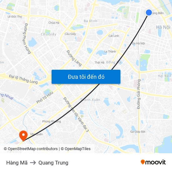 Hàng Mã to Quang Trung map