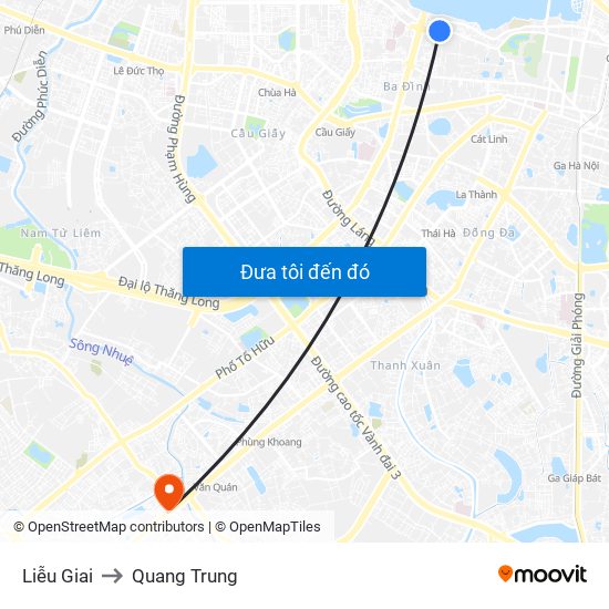 Liễu Giai to Quang Trung map