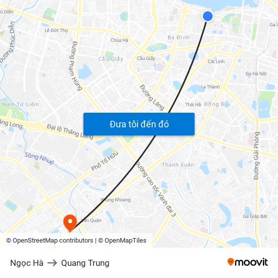 Ngọc Hà to Quang Trung map