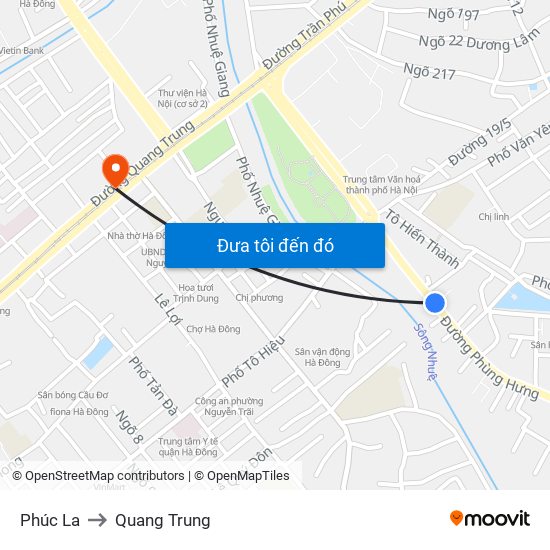 Phúc La to Quang Trung map