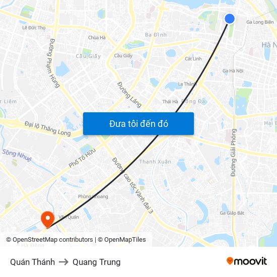 Quán Thánh to Quang Trung map