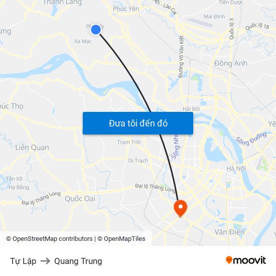 Tự Lập to Quang Trung map