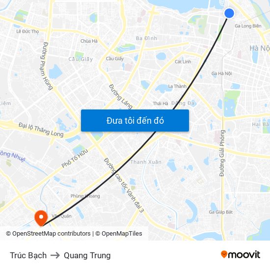 Trúc Bạch to Quang Trung map