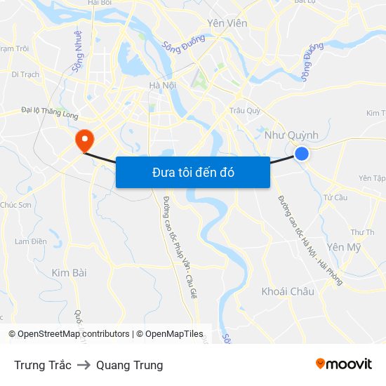 Trưng Trắc to Quang Trung map