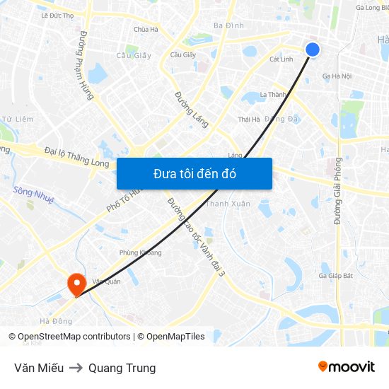 Văn Miếu to Quang Trung map