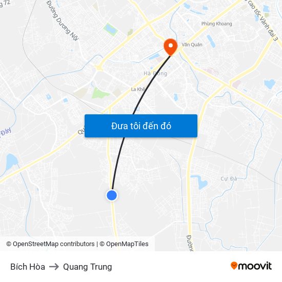 Bích Hòa to Quang Trung map