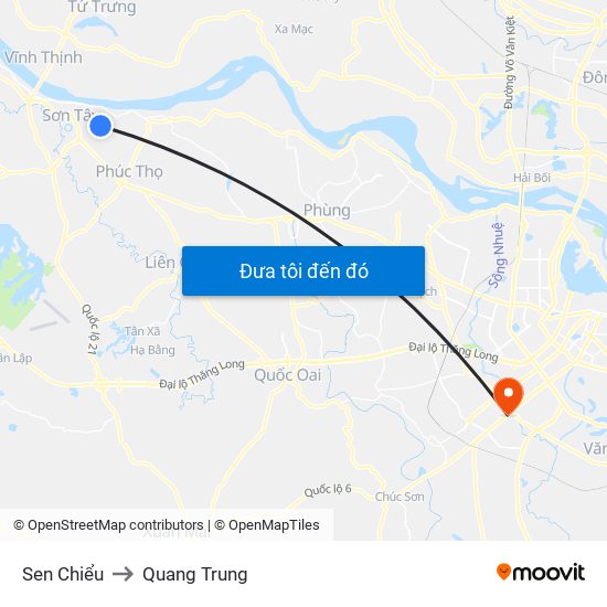 Sen Chiểu to Quang Trung map