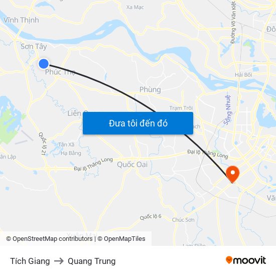 Tích Giang to Quang Trung map