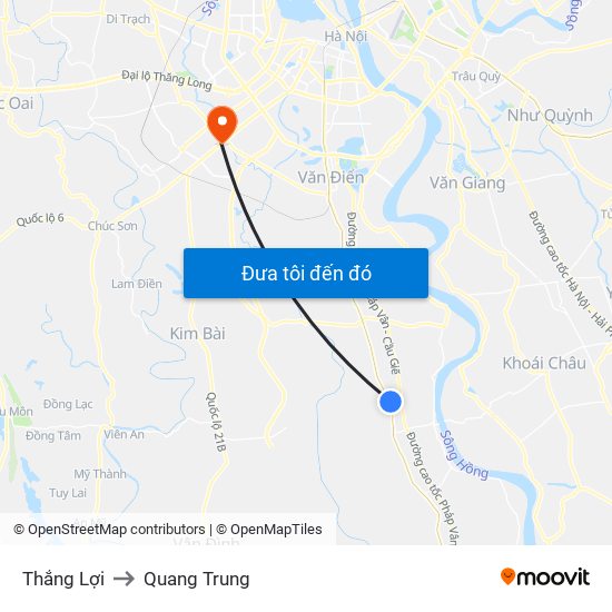 Thắng Lợi to Quang Trung map