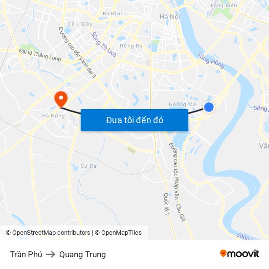 Trần Phú to Quang Trung map