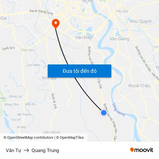 Văn Tự to Quang Trung map