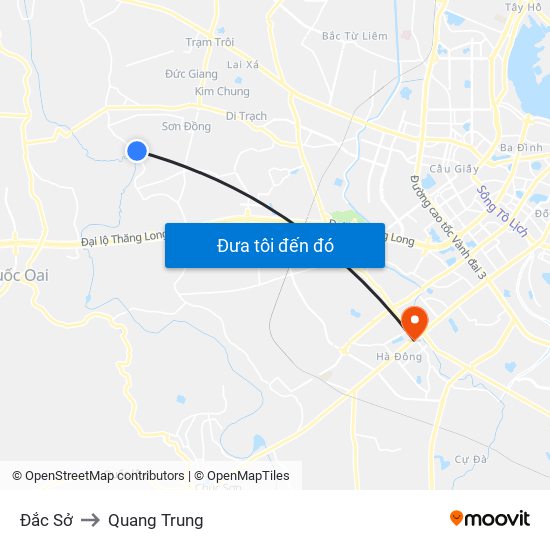 Đắc Sở to Quang Trung map