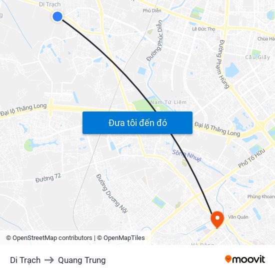 Di Trạch to Quang Trung map