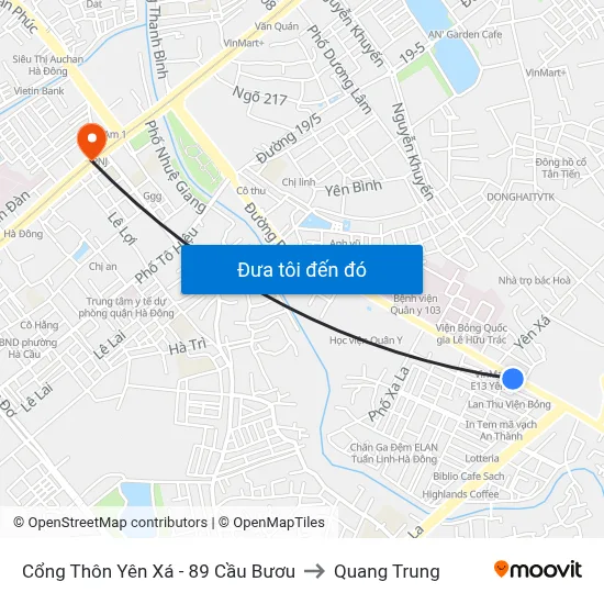 Cổng Thôn Yên Xá - 89 Cầu Bươu to Quang Trung map