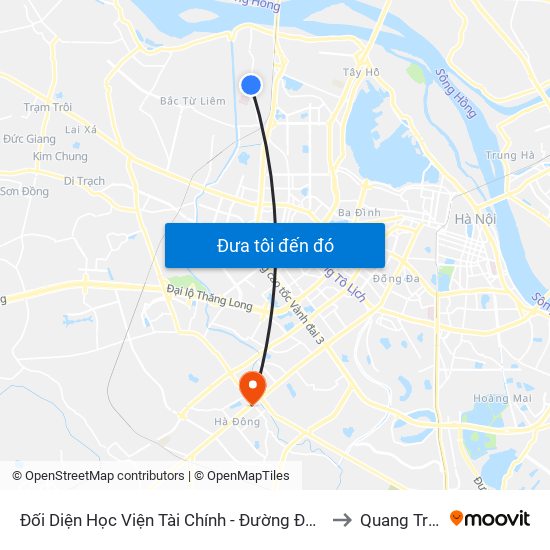 Đối Diện Học Viện Tài Chính - Đường Đức Thắng to Quang Trung map