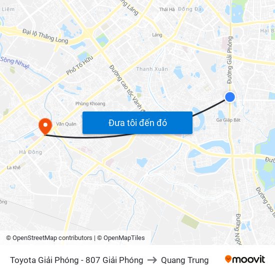 Toyota Giải Phóng - 807 Giải Phóng to Quang Trung map