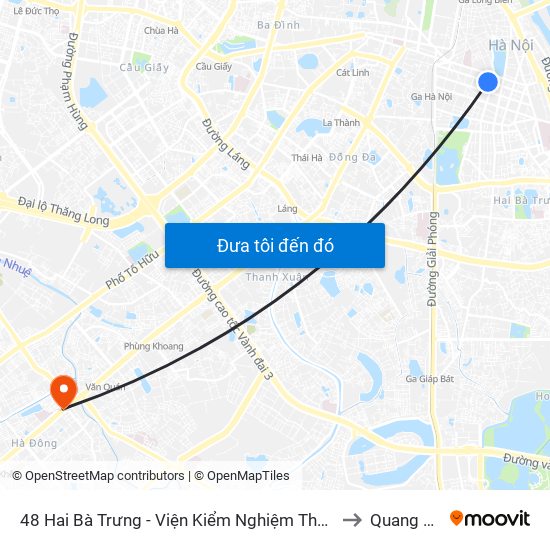 48 Hai Bà Trưng - Viện Kiểm Nghiệm Thuốc Trung Ương to Quang Trung map