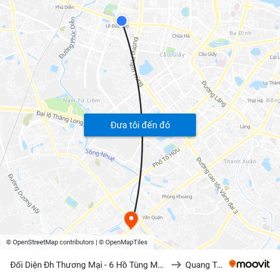 Đối Diện Đh Thương Mại - 6 Hồ Tùng Mậu (Cột Sau) to Quang Trung map