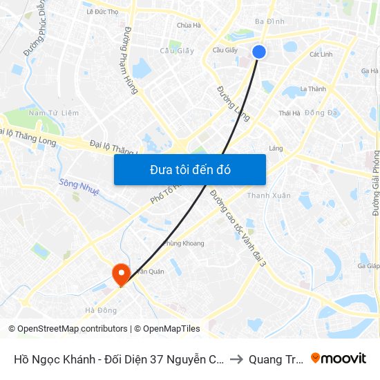 Hồ Ngọc Khánh - Đối Diện 37 Nguyễn Chí Thanh to Quang Trung map