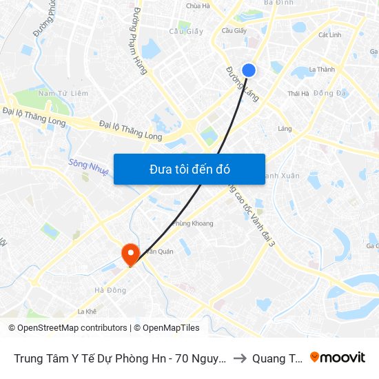 Trung Tâm Y Tế Dự Phòng Hn - 70 Nguyễn Chí Thanh to Quang Trung map