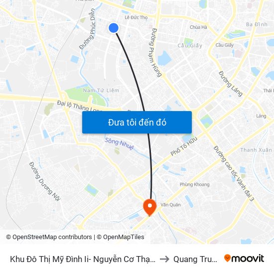 Khu Đô Thị Mỹ Đình Ii- Nguyễn Cơ Thạch to Quang Trung map