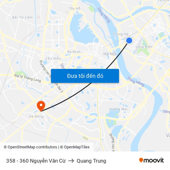 358 - 360 Nguyễn Văn Cừ to Quang Trung map