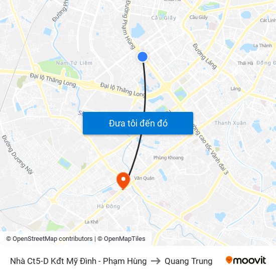 Nhà Ct5-D Kđt Mỹ Đình - Phạm Hùng to Quang Trung map