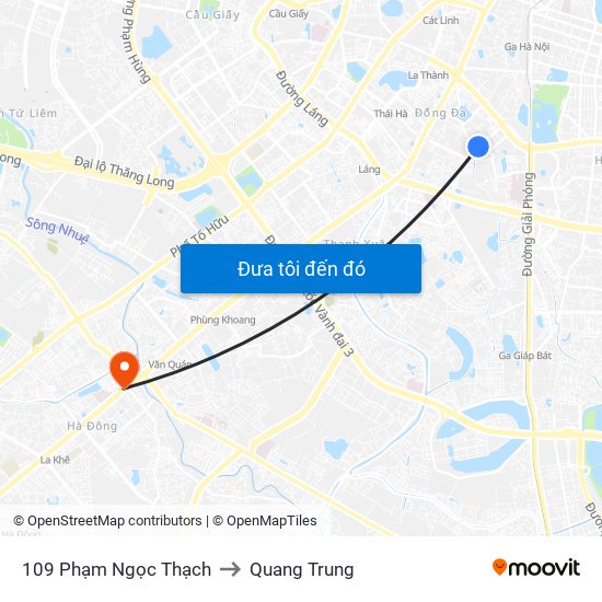 109 Phạm Ngọc Thạch to Quang Trung map