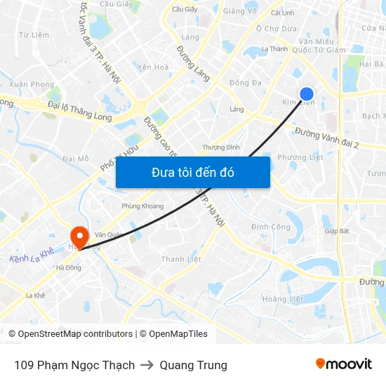 109 Phạm Ngọc Thạch to Quang Trung map